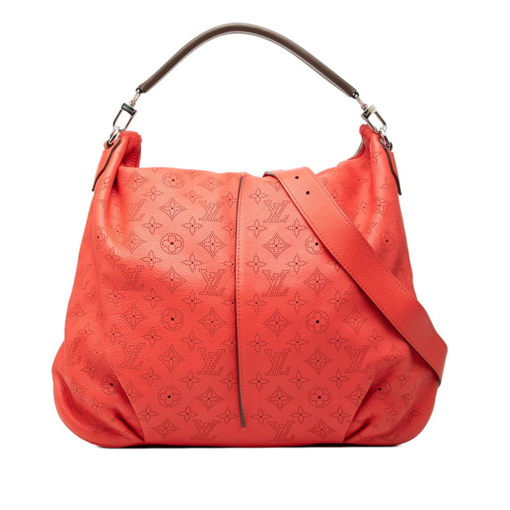 Louis Vuitton Monogram Mahina Selene MM Tote Bag Shoulder 2WAY M94306 Red Lea...